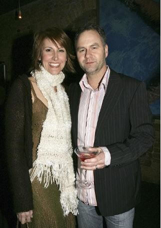 Andrew Thompson with his wife, Natalie Barr.